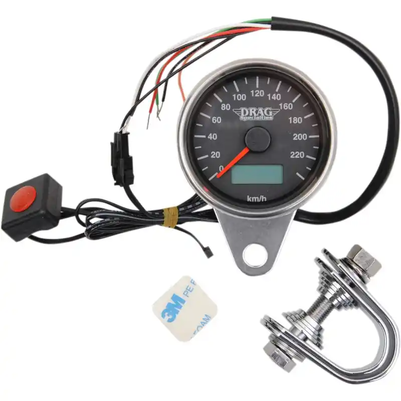 DRAG SPECIALTIES - SPEEDO 2.37PRO SCHWARZ KM/H Begrenztes Angebot