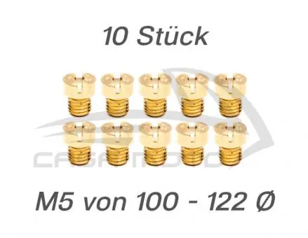 M5 Hauptdüsensatz 10 Stück/100 - 122 Ø Ape 50 / Vespa V50PK50 Abverkauf