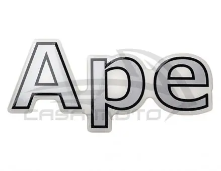 Aufkleber "Ape" an der Heckklappe links TM 703 11,4x5,4cm Preisreduziert