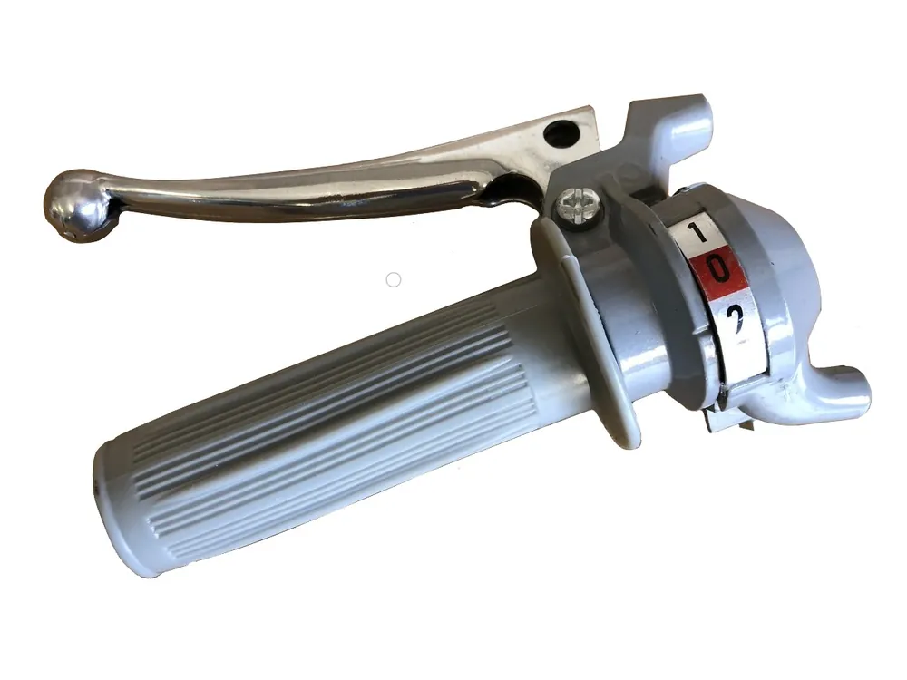 2-Gang Schaltarmatur grau / Gummi grau / Schaltgriff mit Chromhebel / Oldtimer Nur Für Kurze Zeit