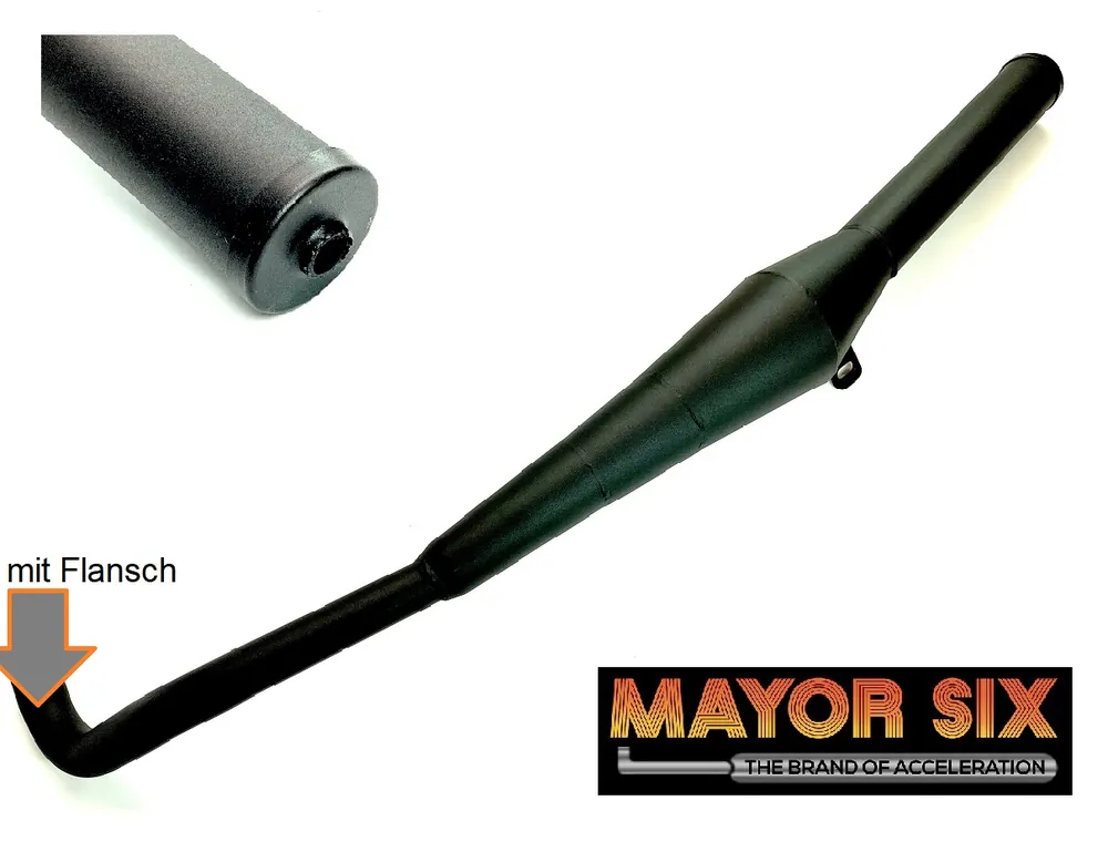 Günstig MAJOR SIX "BOOSTER" Flansch Tuning Auspuff schwarz Hercules Prima 2 3 4 5 Optima