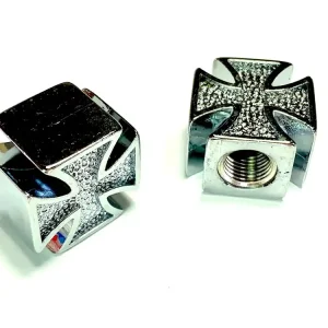 Bestseller 2 Stück Ventilkappen "Eisernes Kreuz" chromfarbend