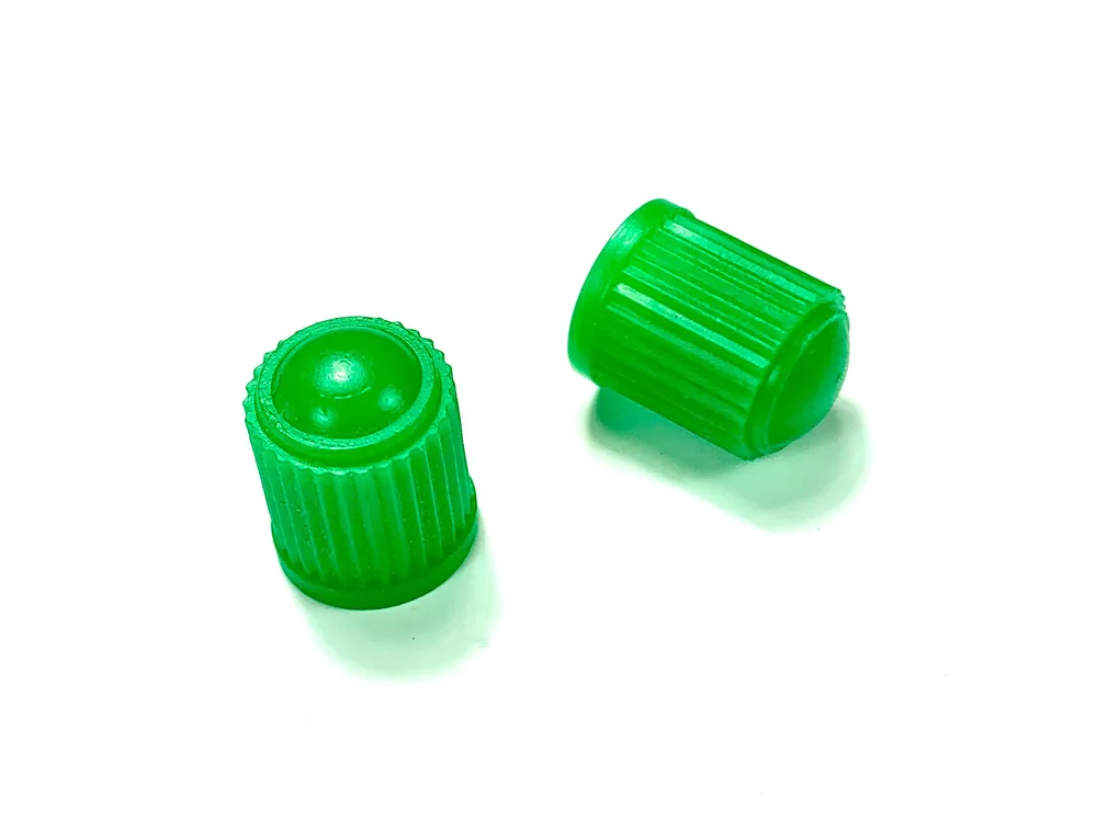 Finale Aktion 2 Ventilkappen Universal für Mofa und Moped - Design PVC grün