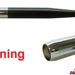 TUNING Auspuff "DICKE TRÖTE" schwarz mit Chromkappe 28mm Anschluss Hercules Mofa Mokick Sale