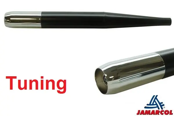 TUNING Auspuff "DICKE TRÖTE" schwarz mit Chromkappe 28mm Anschluss Hercules Mofa Mokick Sale