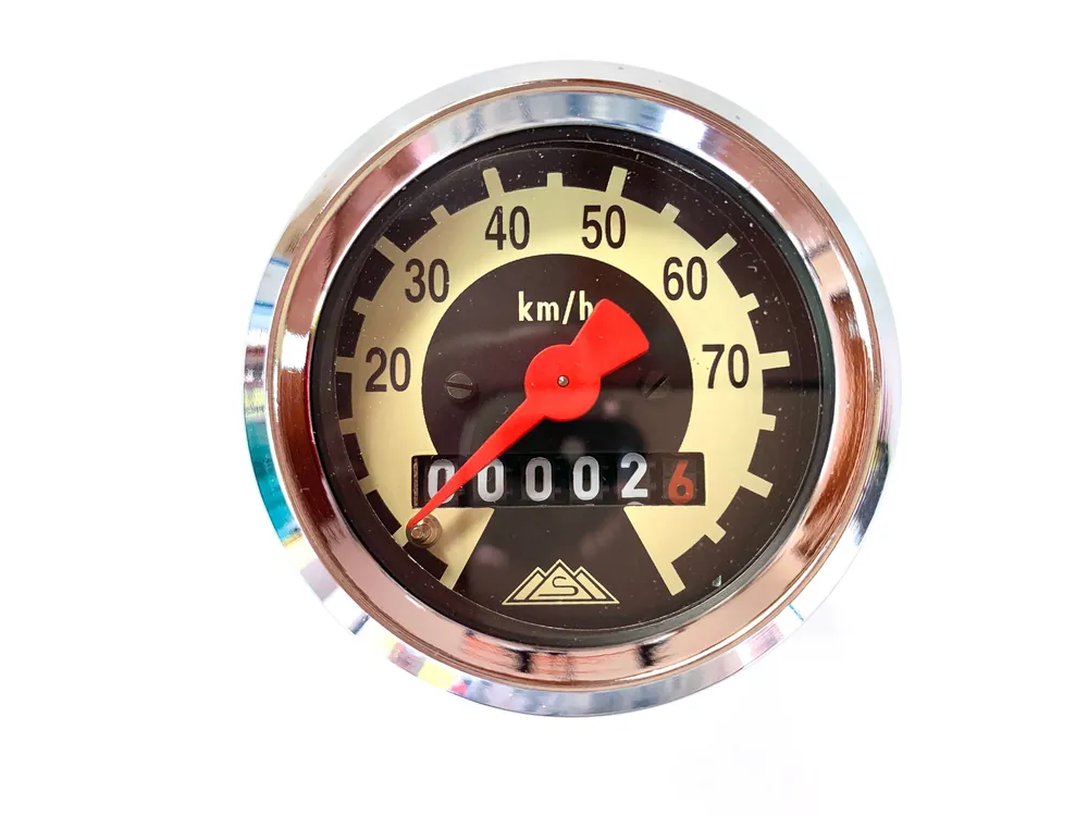 Kostenfreie Lieferung Nostalgie Tacho 70km/h / Tachometer 48mm Durchmesser