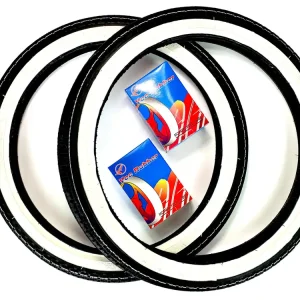 Kostenfreie Lieferung SET 2,25 - 17 Zoll Weisswand Reifen + Schläuche Kenda 2 1/4 x 17