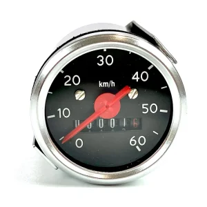 Direktkauf Tacho schwarz / Chromring für Mofa und Moped 60km/h Durchmesser 48mm Tachometer
