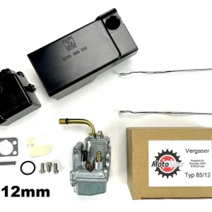 SET Tuning Vergaser 12mm + Luftfilterkasten, Ansaugdose mit Filter und Bügel Markenware