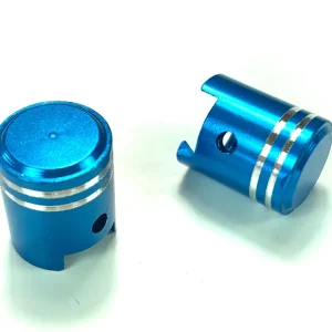 Ventilkappen Design Alu Kolben hell blau Markenware