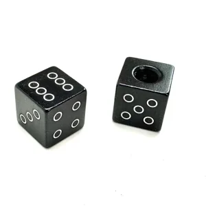 Ventilkappen Universal für Mofa und Moped - Design Würfel schwarz Top-Preis