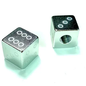 Sale Ventilkappen Design Würfel silber