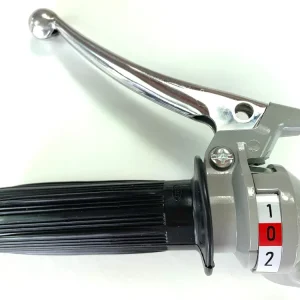 Schaltgriff 2 Gang grau mit Chromhebel und schwarzen Griffgummi Mofa Moped Jetzt Kaufen