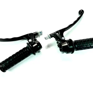 Paar / Gasgriff und Bremsgriff schwarz / oder auch Starter bzw. Kompressionshebel Sichere Zahlung