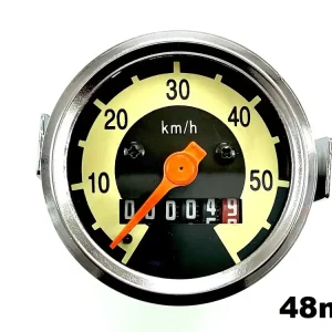 Nostalgie Tacho 50km/h / Tachometer 48mm Durchmesser creme / schwarz Top-Preis