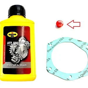 SET - Getriebeöl + Ölablass Schraube Dichtung ROT für AUTOMATIK Motoren Sachs Hercules Schneller Versand