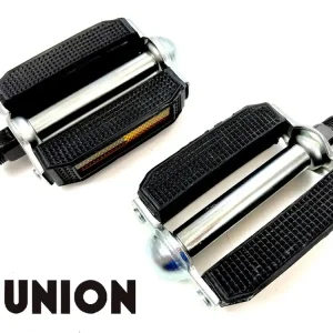 2 Hochwertige UNION Pedale Pedalset mit Reflektor Universal schwarz Mofa Moped Schnäppchen
