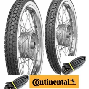 Continental SET 2,75 - 17 Zoll Weißwand Reifen 2,75 x 17 (2 3/4) Typ KKS 10 Weisswand + Schläuche Beliebt