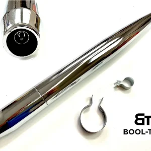 Kostenloser Versand HQ Optima Auspuff offen chrom Schalldämpfer mit 2 Schellen für Hercules - Sachs