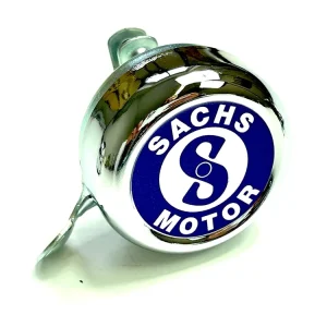 Klingel / Schelle - chrom mit Sachs Schriftzug blau weiß Highlight
