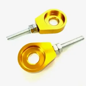 2 Kettenspanner Aluminium gold eloxiert für Mofa und Moped Schnäppchen
