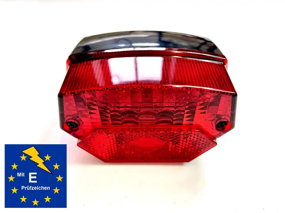 Sonderaktion Rücklicht mit E-Nummer und Bremslicht rot inkl. Birne