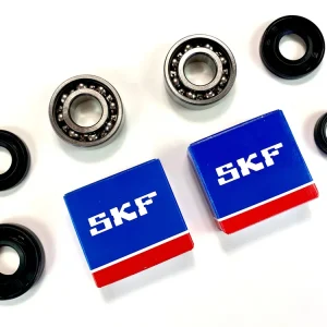 Must-Have SET 4 Wellendichtringe + 2 x Kurbelwellenlager 6202/C3 von SKF für Sachs 505 Motor