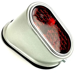 Heißes Angebot Rücklicht oval mit silbernem Gehäuse und Gummiunterlage