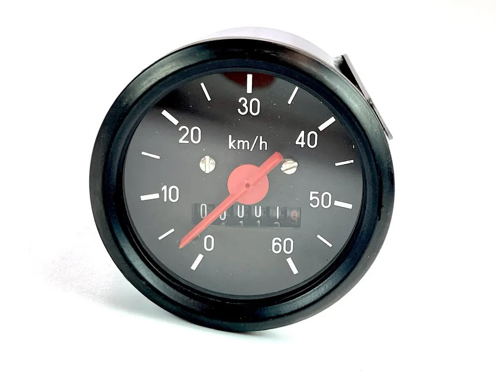 Knallerangebot Tacho schwarz / schwarz für Mofa und Moped 60km/h Durchmesser 48mm Tachometer