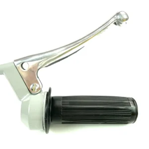 Super-Preis IMPORT Gasgriff grau mit Metall-Brems Hebel und schwarzen Gummibezug