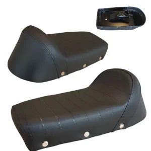 Neu Sattel / kleine Sitzbank schwarz mit Nieten an der Seite