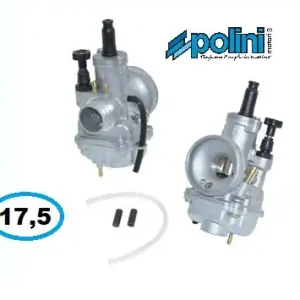 POLINI 17,5mm Vergaser CP Steckversion mit Choke Knopf Mofa Tuning Sonderangebot