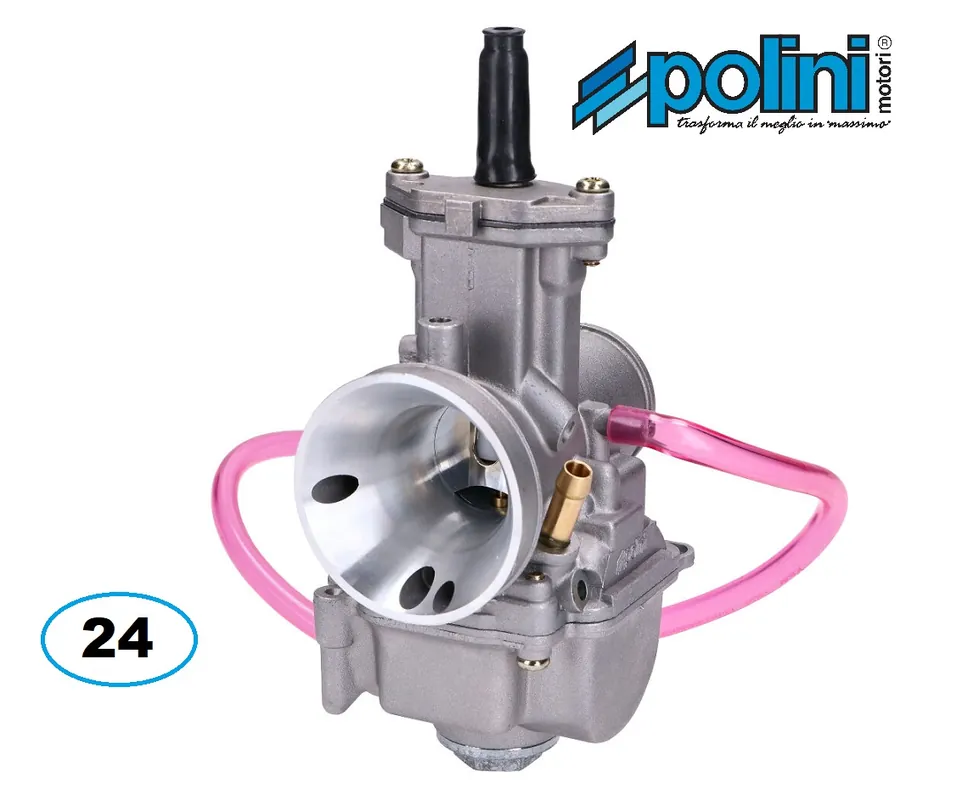 Knallerangebot POLINI PWK Flachschieber 24mm Vergaser Steckversion mit Hand Choke Mofa Racing
