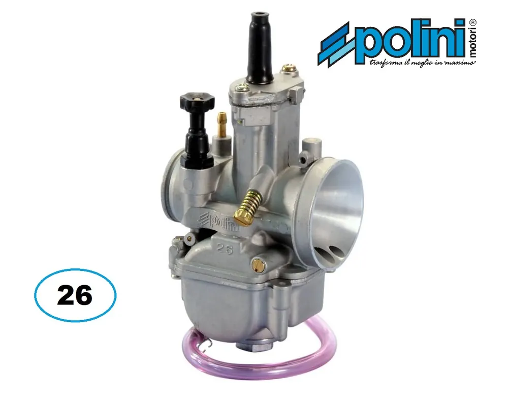 POLINI PWK Flachschieber 26mm Vergaser Steckversion mit Hand Choke Mofa Racing Sonderaktion