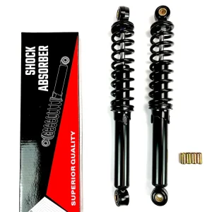 Stoßdämpfer Satz komplett schwarz Länge 340mm Federbeine Reduzierhülsen Metall Neue Ware