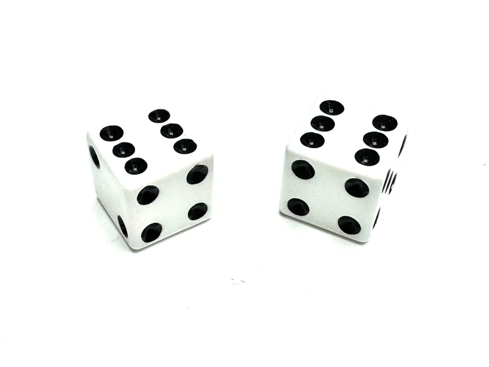 Markenware Ventilkappen Satz Universal für Mofa und Moped - Design Würfel weiß