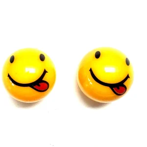Ventilkappen Satz Universal für Mofa und Moped - Design Zungen Smiley Wochenendangebot