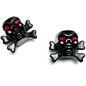 Ventilkappen Satz Universal für Mofa und Moped - Design Skull Schädel schwarz Kostenloser Versand