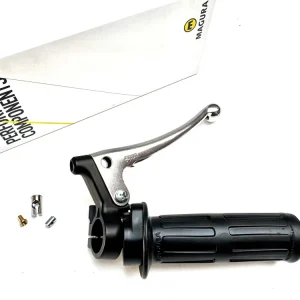 Ausverkauf ORIGINAL Magura Gasgriff schwarz mit Metall-Brems Hebel und schwarzen Gummibezug