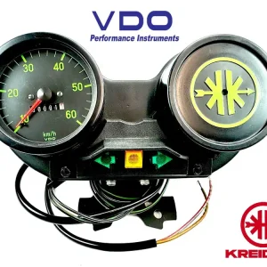 Gratis Versand Kreidler Flory VDO Cockpit grün vollständig mit Tacho 60km/h und Verkabelung