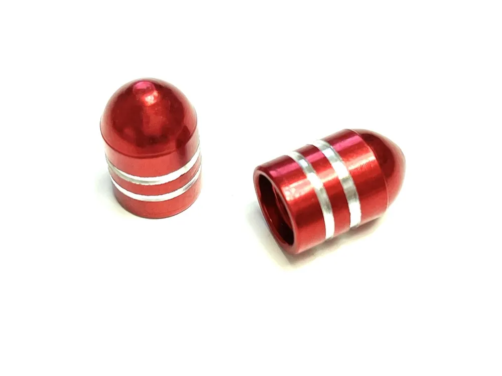 Preisknaller 2 Ventilkappen Patrone mit 2 Streifen rot