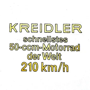 1 x Aufkleber Kreidler schnellstes 50-ccm-motorrad der Welt 210 km/h gold Tank Echt