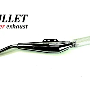 Direkt Vom Hersteller BULLET Rennauspuff Puch Maxi S N inkl. Krümmer mit Flanschanschluss 28mm chrom