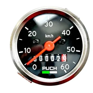 Puch Maxi Tacho mit Logo für Mofa und Moped 60km/h Durchmesser 48mm Neu Im Sortiment