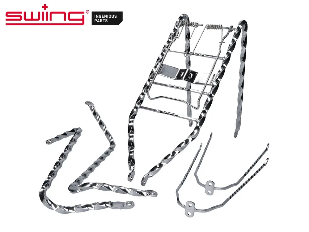 Markenware SET Gedrehte Anbauteile Gepäckträger Sturzbügel Streben Puch Maxi N K Twist chrom