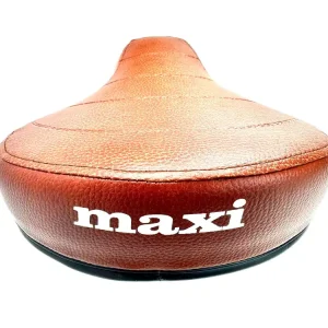 Neue Ware Bequemer Sattel in braun für PUCH mit MAXI Schriftzug für Mofa und Moped