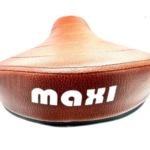 Bequemer Sattel in braun für PUCH mit MAXI Schriftzug für Mofa und Moped S N Nur Für Kurze Zeit