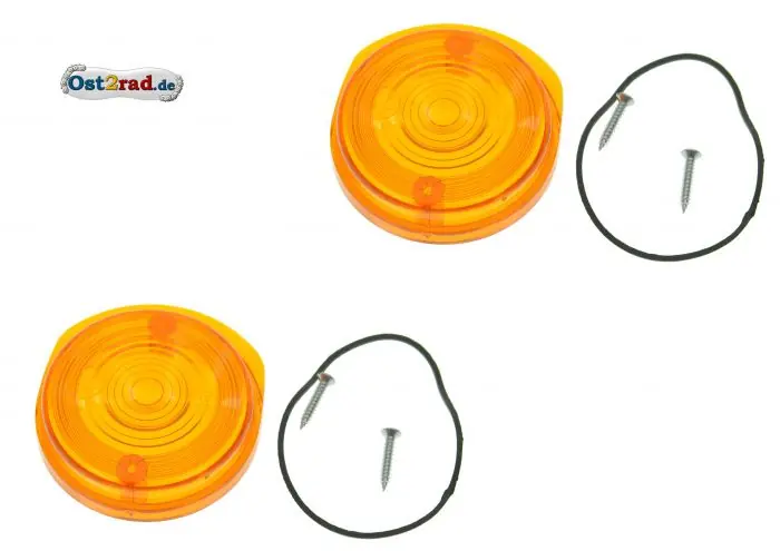 Angebot Blinkerkappe rund vorn 1 Paar passend für MZ SIMSON orange mit E-Prüfzeichen