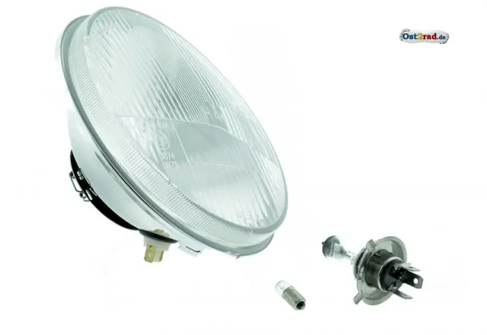 Markenprodukt Reflektor Halogen H4 passend für Vape / MZ ES250/2 ES175/2 12V E-Prüfzeichen Set