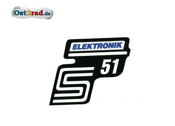 Aufkleber für Seitendeckel S51 "Elektronik" blau Super-Preis